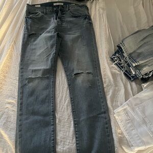 PacSun Men's Straight Leg Distressed Gray Jeans